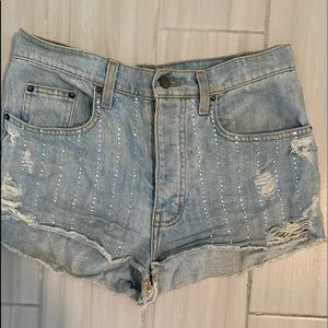 Carmar (LF) Embellished Distressed Shorts